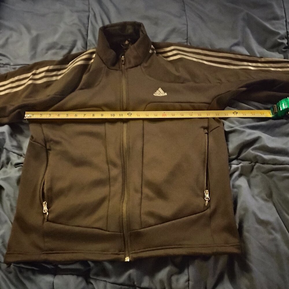 Adidas fleece lined track jacket and climalite shirt